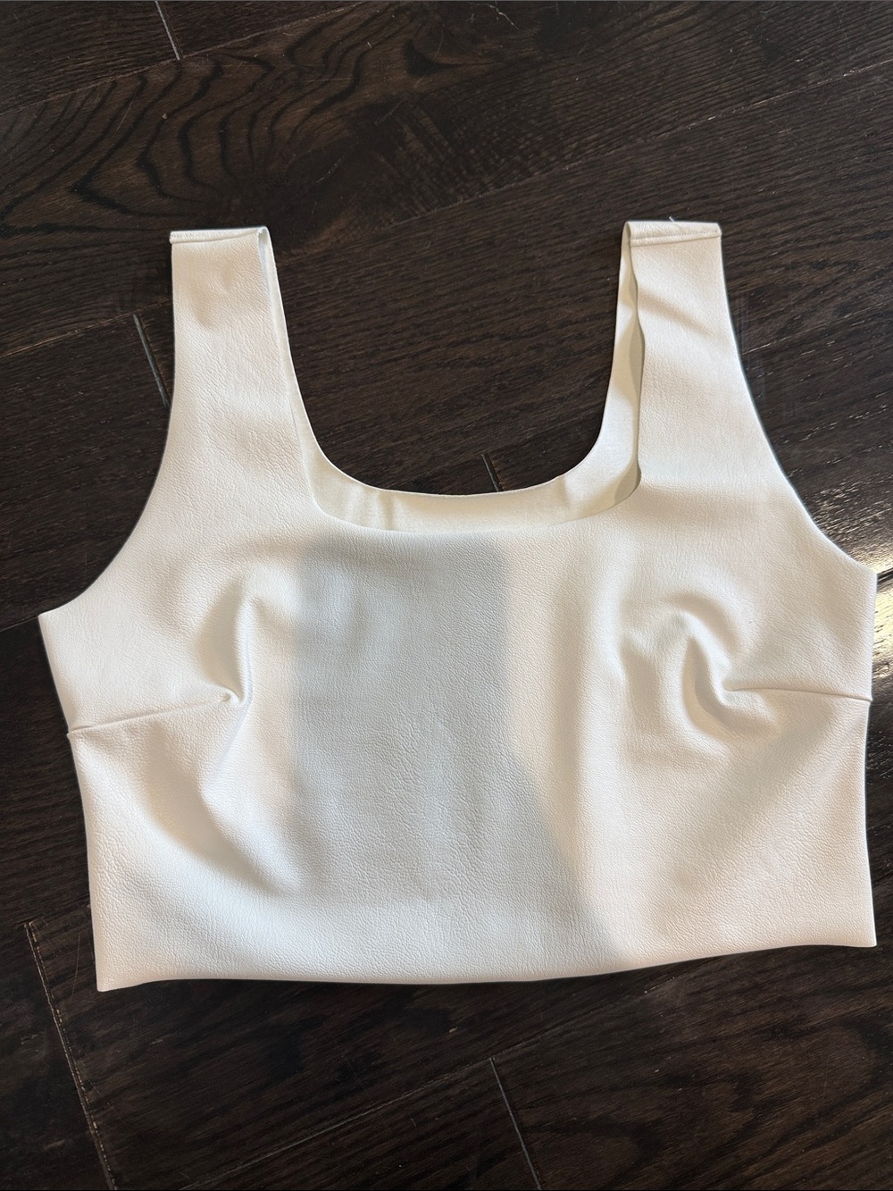Commando leather Ivory Square Crop Tank